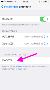 Bluetooth iOS gevonden