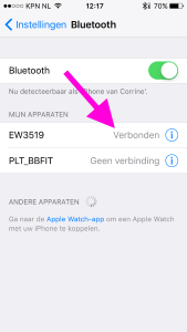 Bluetooth iOS verbonden