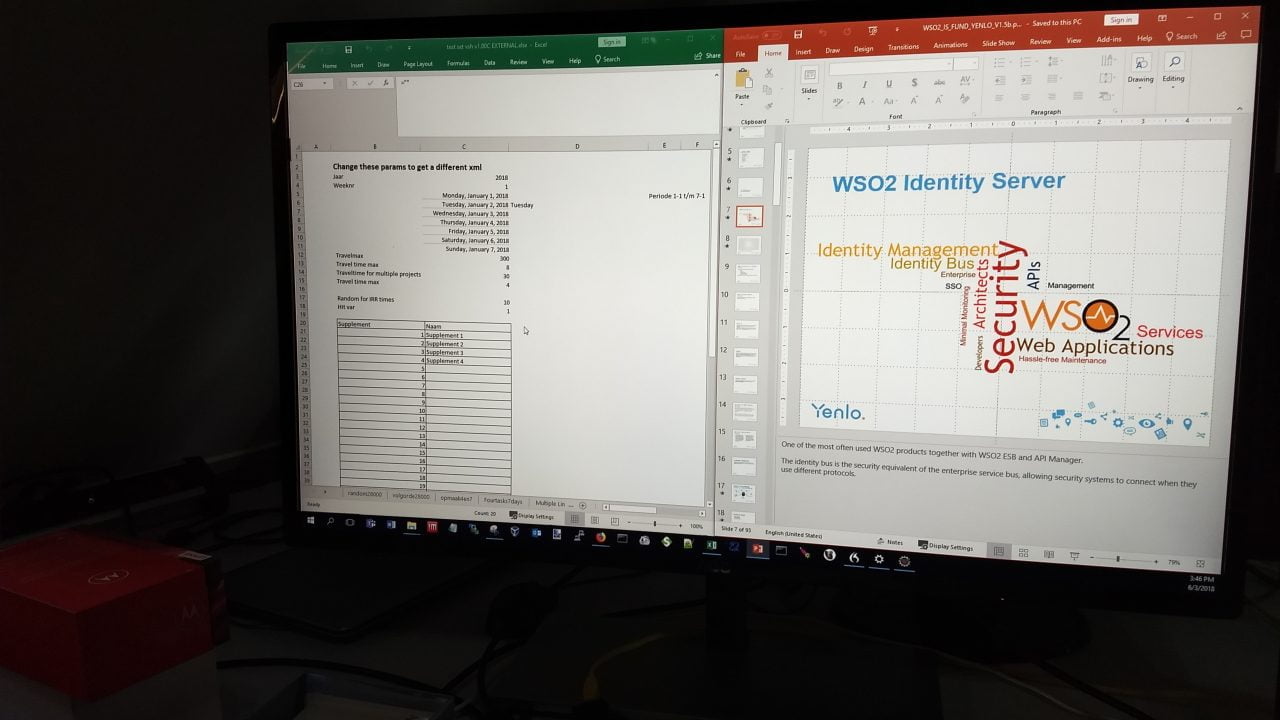 Powerpoint en Excel naast elkaar